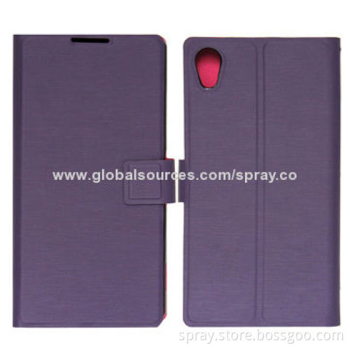 TPU Inner Case Leather Flip Wallet Card Slot Protector Cover for Sony Xperia Z2 D6503